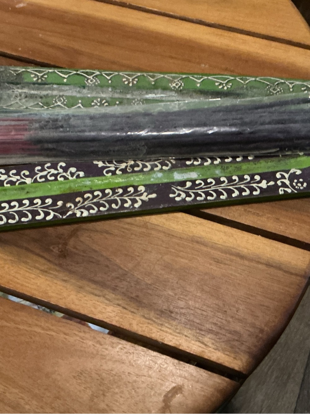 Cost Plus World Market Green and Purple Decorative Incense Holder